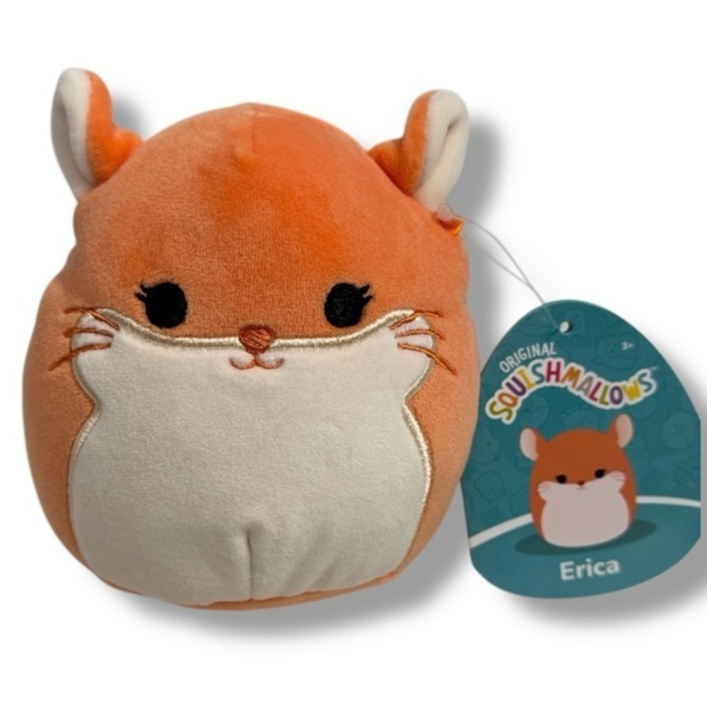 SQUISHMALLOWS Erica Peach Chinchilla Plushie NWT Stuffed Animal